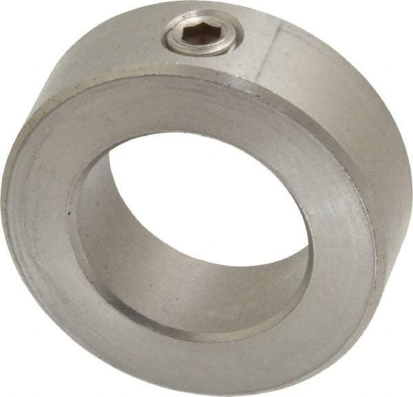 Climax Metal Products - 1-3/16" Bore, Stainless Steel, Set Screw Shaft Collar - 2" Outside Diam, 11/16" Wide - Benchmark Tooling