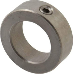 Climax Metal Products - 1-1/4" Bore, Stainless Steel, Set Screw Shaft Collar - 2" Outside Diam, 11/16" Wide - Benchmark Tooling