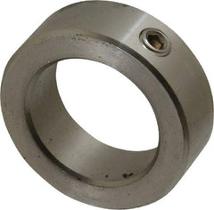 Climax Metal Products - 1-1/2" Bore, Stainless Steel, Set Screw Shaft Collar - 2-1/4" Outside Diam, 3/4" Wide - Benchmark Tooling