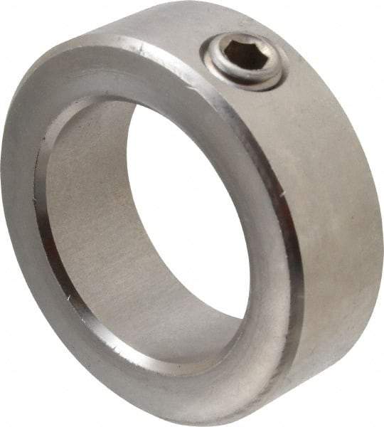 Climax Metal Products - 1-3/4" Bore, Stainless Steel, Set Screw Shaft Collar - 2-5/8" Outside Diam, 7/8" Wide - Benchmark Tooling