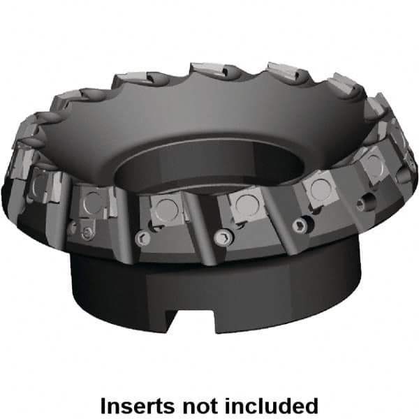 Kennametal - 3" Cut Diam, 1" Arbor Hole, 5.89mm Max Depth of Cut, 20° Indexable Chamfer & Angle Face Mill - 8 Inserts, SPHX 1205... Insert, 8 Flutes, Series Fix-Perfect - Benchmark Tooling