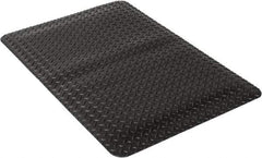 Wearwell - 3' Long x 2' Wide, Dry Environment, Anti-Fatigue Matting - Black, Vinyl with Urethane Sponge Base, Beveled on 4 Sides - Benchmark Tooling