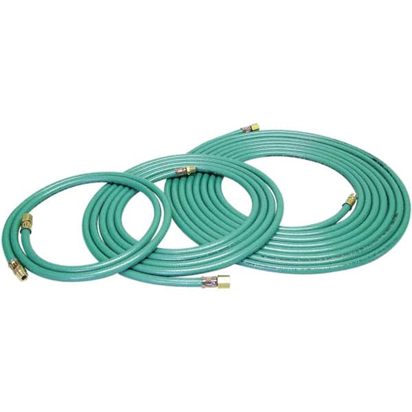 Dynabrade - 8mm ID x 12.7" OD 12' Long Multipurpose Air Hose - Male/Male Ends, 90 Working psi, Green - Benchmark Tooling