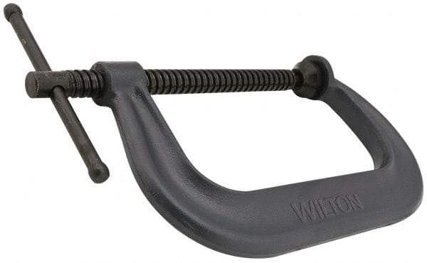 Wilton - Regular-Duty 12-1/4" Max Opening, 6-5/16" Throat Depth, Forged Steel Standard C-Clamp - 9,300 Lb Capacity, 2" Min Opening, Deep Throat - Benchmark Tooling