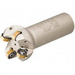 Iscar - 1-1/2" Cut Diam, 0.49" Max Depth of Cut, 1-1/2" Shank Diam, 9.84" OAL, Indexable Square Shoulder Helical End Mill - T490 LN.. 1306 Inserts, Cylindrical Shank, 90° Lead Angle, Through Coolant, Series Helitang - Benchmark Tooling