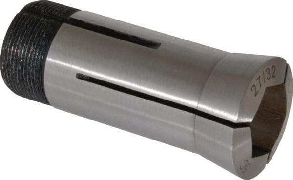 Interstate - 27/32 Inch 5C Hex Collet - 3.28" Overall Length, 1.041-24 Internal Thread Size, Steel, 0.0047 Inch TIR - Exact Industrial Supply
