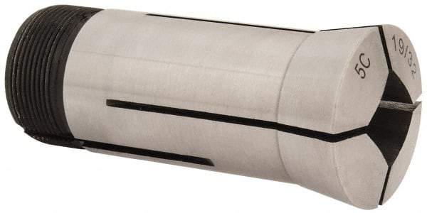 Interstate - 19/32 Inch 5C Square Collet - 3.28" Overall Length, 1.041-24 Internal Thread Size, Steel, 0.0039 Inch TIR - Exact Industrial Supply