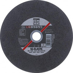 PFERD - 14" Aluminum Oxide Cutoff Wheel - 1/8" Thick, 1" Arbor, Use with Stationary Tools - Benchmark Tooling
