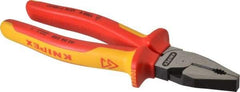 Knipex - 8" OAL, 1/2" Capacity, Lineman's - 1-7/16" Jaw Length x 1" Jaw Width - Benchmark Tooling