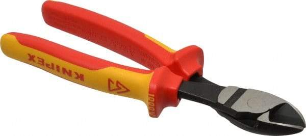 Knipex - 8" OAL, 5/32" Capacity, Diagonal Cutter - 7/8" Jaw Length x 1-1/8" Jaw Width - Benchmark Tooling