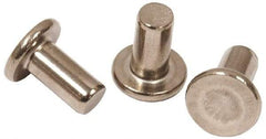 RivetKing - 0.107" Body Diam, Flat Steel Tinners Solid Rivet - 0.198" Length Under Head - Benchmark Tooling