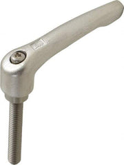 KIPP - 5/16-18, 17/32" Hub Diam, Stainless Steel Threaded Stud Adjustable Clamping Handle - 1-31/32" Stud Length, 74.5mm OAL, 42.5mm High - Benchmark Tooling