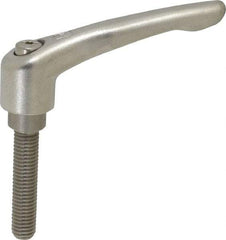 KIPP - 1/2-13, 3/4" Hub Diam, Stainless Steel Threaded Stud Adjustable Clamping Handle - 60mm Stud Length, 109mm OAL, 63mm High - Benchmark Tooling
