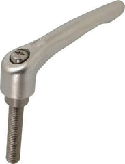 KIPP - M12 x 1.75, 3/4" Hub Diam, Stainless Steel Threaded Stud Adjustable Clamping Handle - 60mm Stud Length, 109mm OAL, 63mm High - Benchmark Tooling