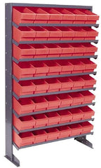 Quantum Storage - 400 Lb Capacity, 12" Deep x 36" Wide x 60" High, Steel Pick Rack - 1 Side, 48 Gray Polystyrene Bins - Benchmark Tooling