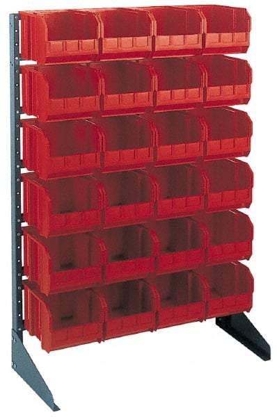 Quantum Storage - 250 Lb Capacity, 15" Deep x 36" Wide x 53" High, Steel Pick Rack - 1 Side, 46 Black Polyethylene/Polypropylene Bins - Benchmark Tooling