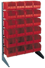 Quantum Storage - 250 Lb Capacity, 36" Deep x 15" Wide x 53" High, Steel Pick Rack - 1 Side, 48 Green Polyethylene/Polypropylene Bins - Benchmark Tooling