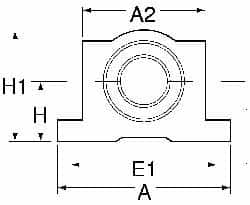 Thomson Industries - 40mm Inside Diam, 13,700 Lbs. Dynamic Capacity, Open Single Pillow Block Linear Bearing - 77mm Overall Height x 108" Overall Width, 58mm Btw Mount Hole Centers - Benchmark Tooling