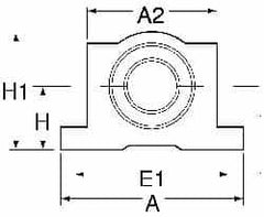 Thomson Industries - 40mm Inside Diam, 13,700 Lbs. Dynamic Capacity, Open Single Pillow Block Linear Bearing - 77mm Overall Height x 108" Overall Width, 58mm Btw Mount Hole Centers - Benchmark Tooling