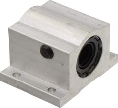 Thomson Industries - 5/8" Inside Diam, 620/1240 Lbs. Dynamic Capacity, Closed Single Pillow Block Linear Bearing - 1.63" Overall Height x 2-1/2" Overall Width - Benchmark Tooling