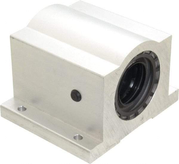 Thomson Industries - 1-1/2" Inside Diam, 3880/7760 Lbs. Dynamic Capacity, Closed Single Pillow Block Linear Bearing - 3-1/4" Overall Height x 4-3/4" Overall Width - Benchmark Tooling