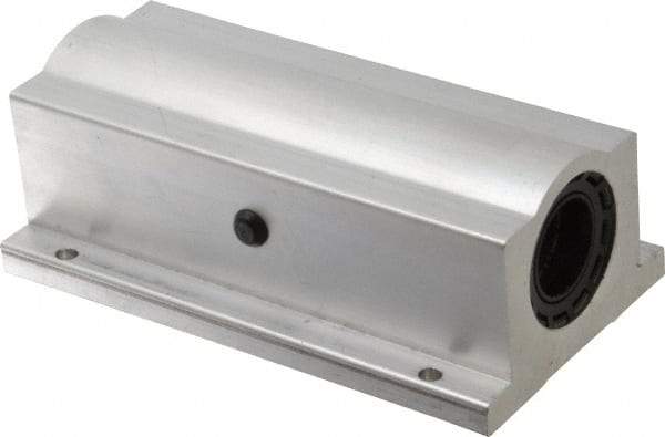 Thomson Industries - 1" Inside Diam, 1900/3800 Lbs. Dynamic Capacity, Closed Twin Pillow Block Linear Bearing - 2.19" Overall Height x 3-1/4" Overall Width - Benchmark Tooling