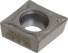 Seco - CCMT32.51 F1 Grade TP1020 Cermet Turning Insert - Uncoated, 80° Diamond, 3/8" Inscr Circle, 5/32" Thick, 1/64" Corner Radius - Benchmark Tooling