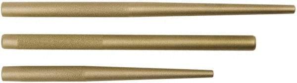 Proto - 3 Piece, 3/8 to 3/4", Drift Punch Set - Round Shank, Brass, Comes in Tool Roll - Benchmark Tooling