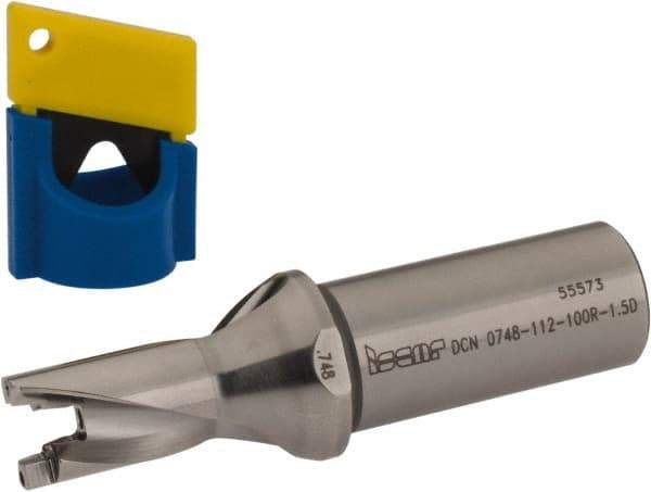 Iscar - 3/4" to 0.783" Diam, 1.5xD, 1.12" Max Depth, 1" Shank Diam, 4-1/2" OAL, Replaceable-Tip Drill - FCP, ICK, ICK-2M, ICM, ICN, ICP, iCP-2M Insert, 19 Seat Size, 35585785 Toolholder, Series SumoCham - Benchmark Tooling