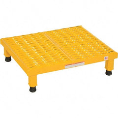 Vestil - 5" High x 19" Wide x 24" Deep, Yellow Step Stand - Steel, 500 Lb Capacity - Benchmark Tooling