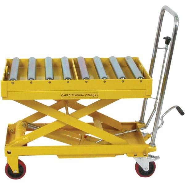 Wesco Industrial Products - 660 Lb Capacity Manual Hydraulic Scissor Lift Table - 12-1/2" to 38-1/4" Lift Height, 32-1/2" Platform Length x 19-1/2" Platform Width - Benchmark Tooling