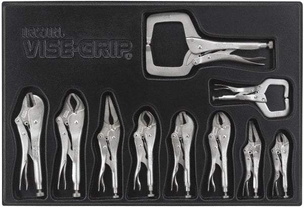 Irwin - 10 Piece Locking Plier Set - Comes in Plastic Tray - Benchmark Tooling