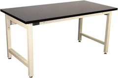 Proline - 60 Wide x 36" Deep x 36" High, Chem-Guard Workbench - Adjustable Height Legs, Beige - Benchmark Tooling