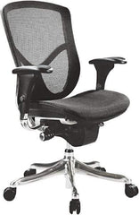 ALERA - 18-3/8 to 23" High Mid Back Chair - 28" Wide x 29-1/8" Deep, Breathable-A-Grade Black Mesh Seat, Black - Benchmark Tooling