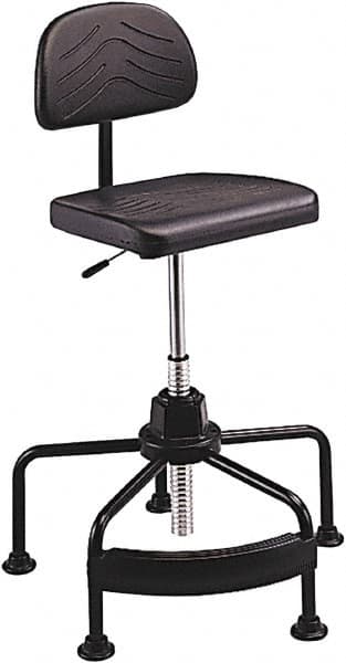 Safco - 17 to 35" High Industrial Chair - 25" Wide x 24" Deep, Polyurethane Seat, Black - Benchmark Tooling