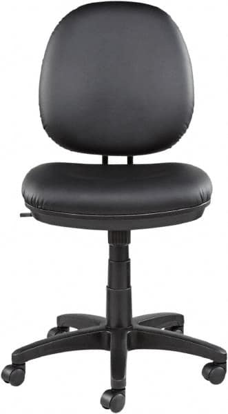 ALERA - 18-3/4 to 23-1/2" High Task Chair - 19" Wide x 25-3/4" Deep, Leather Seat, Black - Benchmark Tooling