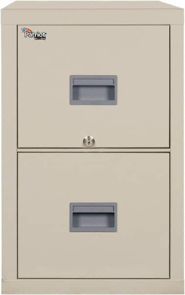 FireKing - 17-3/4" Wide x 27-3/4" High x 25" Deep, 2 Drawer Vertical File - Steel, Parchment - Benchmark Tooling