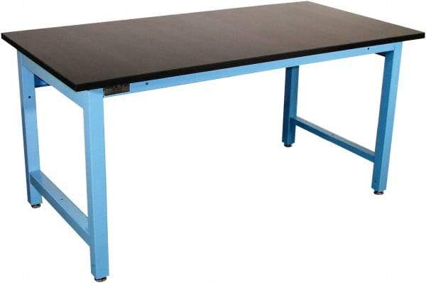 Proline - 60 Wide x 36" Deep x 36" High, Epoxy Resin Workbench - Adjustable Height Legs, Blue - Benchmark Tooling