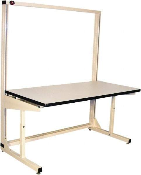 Proline - 60 Wide x 30" Deep x 36" High, Static Dissipative Workbench - Adjustable Height Legs, Beige - Benchmark Tooling