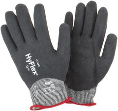 Ansell - Size S, ANSI Cut Lvl A2, Abrasion Lvl 4, Nitrile Coated Cut Resistant Gloves - Fully Coated Coated, Black - Benchmark Tooling