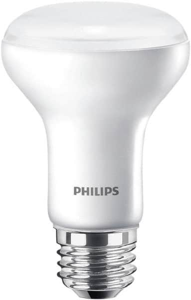 Philips - 6 Watt LED Flood/Spot Medium Screw Lamp - 2,700°K Color Temp, 450 Lumens, 120 Volts, Dimmable, Shatter Resistant, R20, 25,000 hr Avg Life - Benchmark Tooling