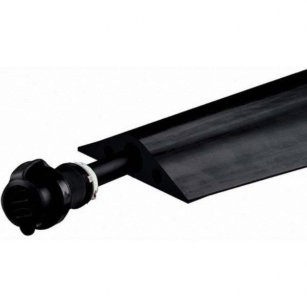 Checkers - 3 Channel 5" Long, 3/4" Max Compatible Cable Diam, Black Rubber On Floor Cable Covers - Benchmark Tooling