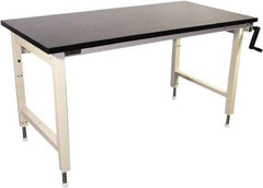 Proline - 72 Wide x 30" Deep x 42" High, Chem-Guard Workbench - Adjustable Height Legs, Beige - Benchmark Tooling