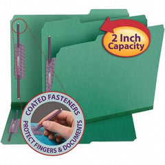 SMEAD - 11-3/4 x 9-1/2", Letter Size, Green, File Folders with Top Tab - 23 Point Stock, Assorted Tab Cut Location - Benchmark Tooling