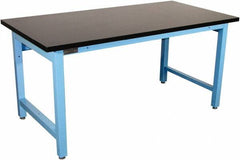 Proline - 60 Wide x 36" Deep x 36" High, Chem-Guard Workbench - Adjustable Height Legs, Blue - Benchmark Tooling