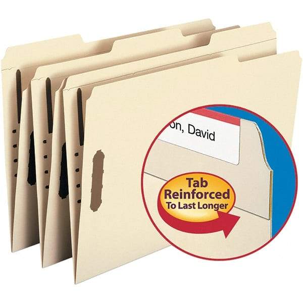 SMEAD - 14-5/8 x 9-1/2", Legal, Manila, File Folders with Top Tab - 11 Point Stock, Assorted Tab Cut Location - Benchmark Tooling