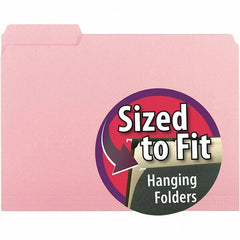 SMEAD - 11-5/8 x 9-3/16", Letter Size, Pink, File Folders with Top Tab - 11 Point Stock, 1/3 Tab Cut Location - Benchmark Tooling