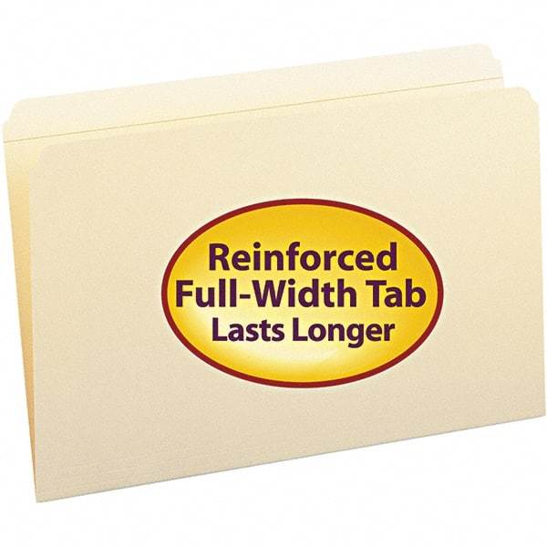 SMEAD - 14-5/8 x 9-1/2", Legal, Manila, File Folders with Top Tab - 11 Point Stock, Straight Tab Cut Location - Benchmark Tooling