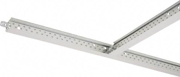 Armstrong World - 144" Long x 15/16" Wide, Hot-Dipped Galvanized Steel Main Beam - ASTM C636 Specification, White - Benchmark Tooling