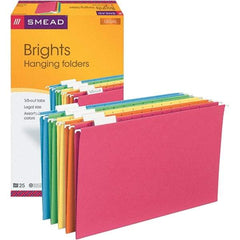 SMEAD - 14-5/8 x 9-1/2", Legal, Assorted Colors, Hanging File Folder - 11 Point Stock, 1/5 Tab Cut Location - Benchmark Tooling